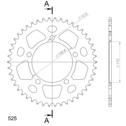 Supersprox Rear Sprocket Alu RAL-7:46 Red