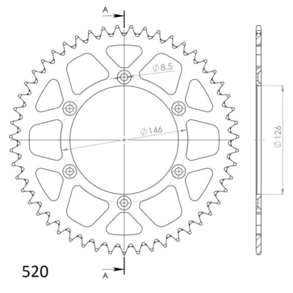 Supersprox Rear Sprocket Alu RAL-808:48 Orange