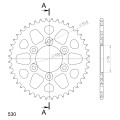 Supersprox Rear Sprocket Alu RAL-816:44 Black