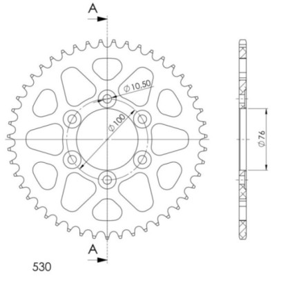 Supersprox Rear Sprocket Alu RAL-816:46 Black