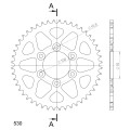 Supersprox Rear Sprocket Alu RAL-816:48 Black