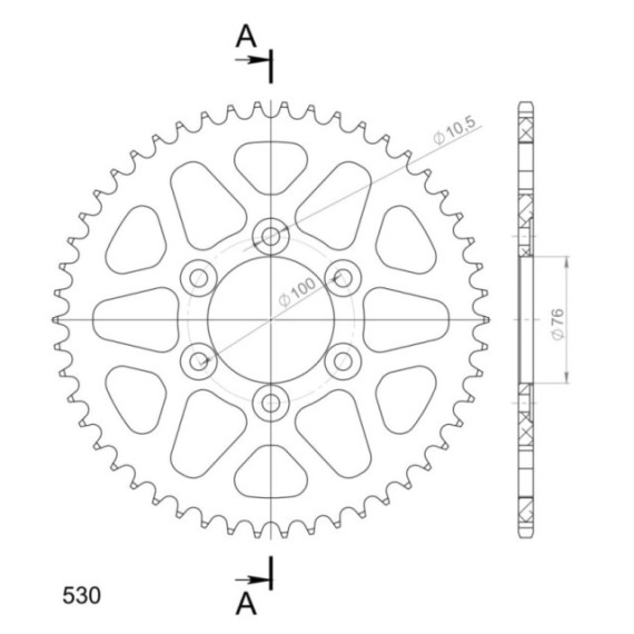 Supersprox Rear Sprocket Alu RAL-816:50 Black