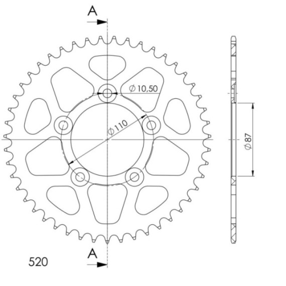 Supersprox Rear Sprocket Alu RAL-823:47 Silver