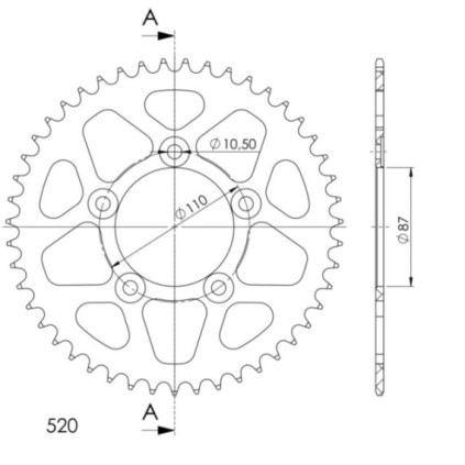 Supersprox Rear Sprocket Alu RAL-823:47 Silver