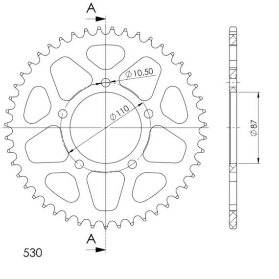 Supersprox Rear Sprocket Alu RAL-829:47 Black