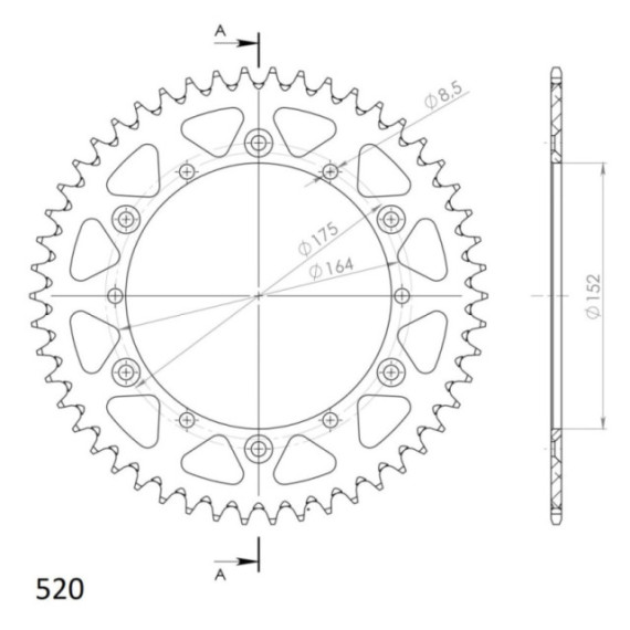 Supersprox Rear Sprocket Alu RAL-853:48 Silver