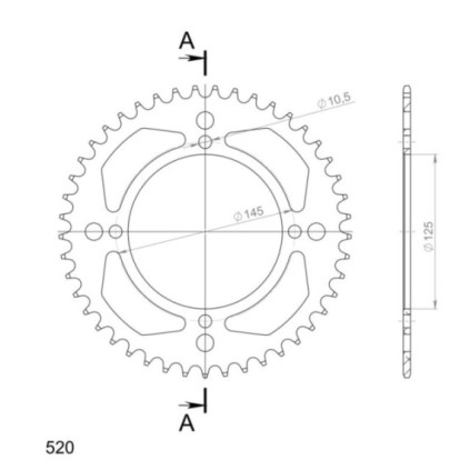 Supersprox Rear Sprocket Alu RAL-857:38 Blue