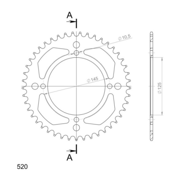 Supersprox Rear Sprocket Alu RAL-857:39 Black