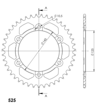 Supersprox Rear Sprocket Alu RAL-867:43 Black