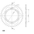 Supersprox Rear Sprocket Alu RAL-867:43 Black