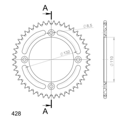 Supersprox Rear Sprocket Alu RAL-898:46 Silver