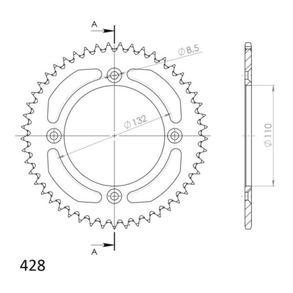 Supersprox Rear Sprocket Alu RAL-898:49 Silver