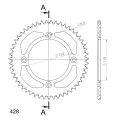 Supersprox Rear Sprocket Alu RAL-898:51 Silver