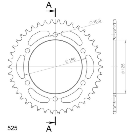 Supersprox Rear Sprocket Alu RAL-899:42 Black