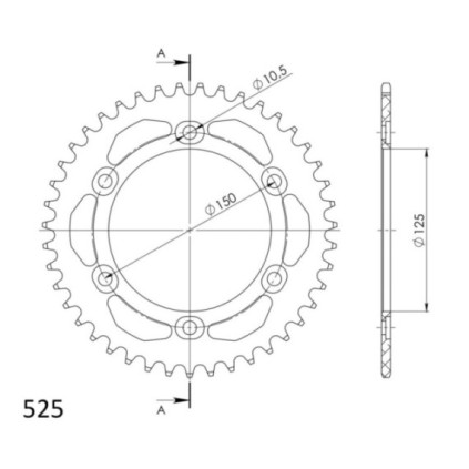 Supersprox Rear Sprocket Alu RAL-899:43 Black