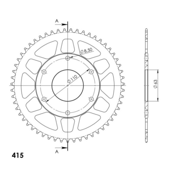 Supersprox Rear Sprocket Alu RAL-9381:50 Orange