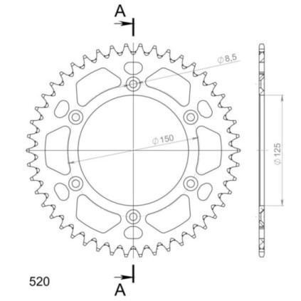 Supersprox Rear Sprocket Alu RAL-990:46 Silver