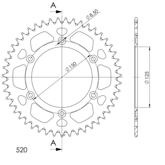 Supersprox Rear Sprocket Alu RAL-990:47 Gold