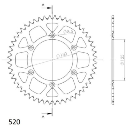 Supersprox Rear Sprocket Alu RAL-990:48 Silver