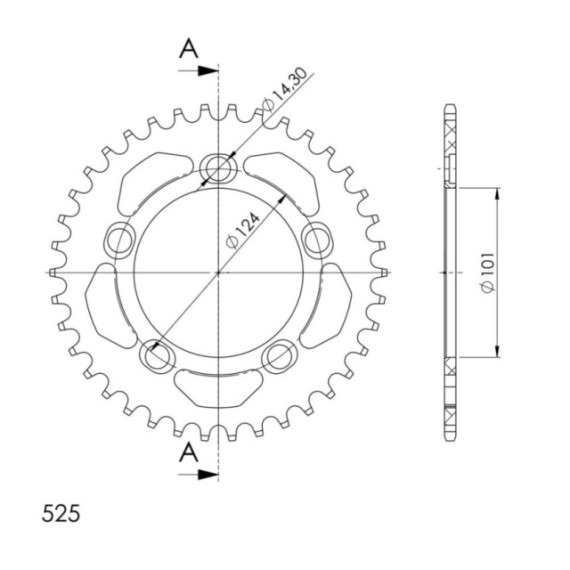 Supersprox Rear Sprocket Alu RAL-991:37 Orange