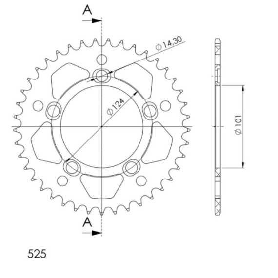 Supersprox Rear Sprocket Alu RAL-991:39 Orange