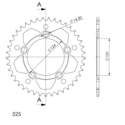 Supersprox Rear Sprocket Alu RAL-991:40 Orange