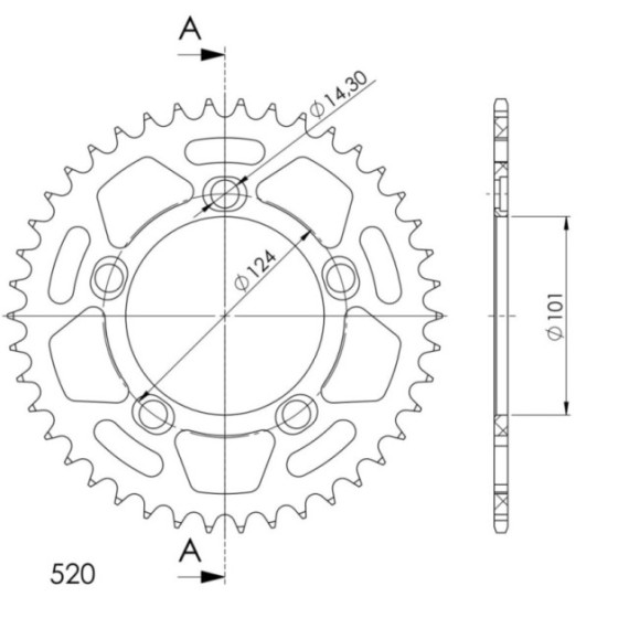 Supersprox Rear Sprocket Alu RAL-991:42 Orange