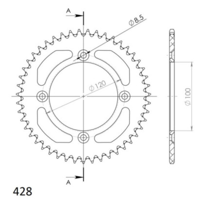 Supersprox Rear Sprocket Alu RAL-998:47 Gold