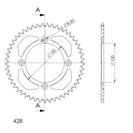 Supersprox Rear Sprocket Alu RAL-998:48 Gold