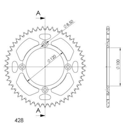 Supersprox Rear Sprocket Alu RAL-998:50 Gold