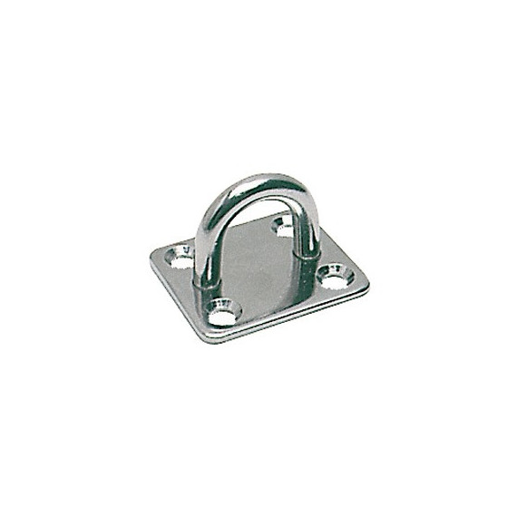 Osculati SS rectangular plate w/ring 8 mm