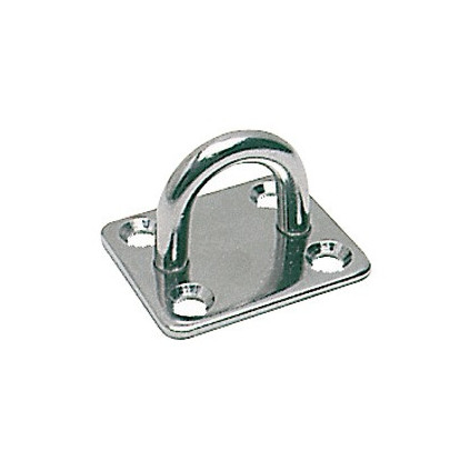 Osculati SS rectangular plate w/ring 8 mm