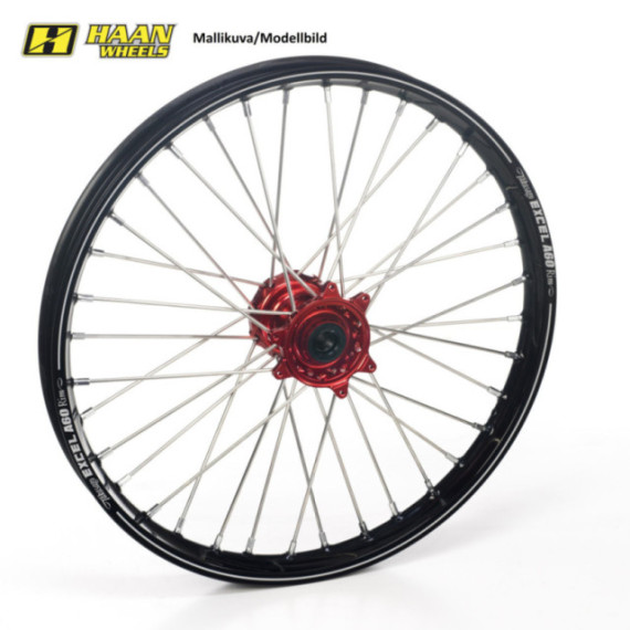  Haan wheel CR/CRF250/450 95- 21-1,60 RED HUB/A60 RIM/BLACK SPOKES/RED NIPPLES