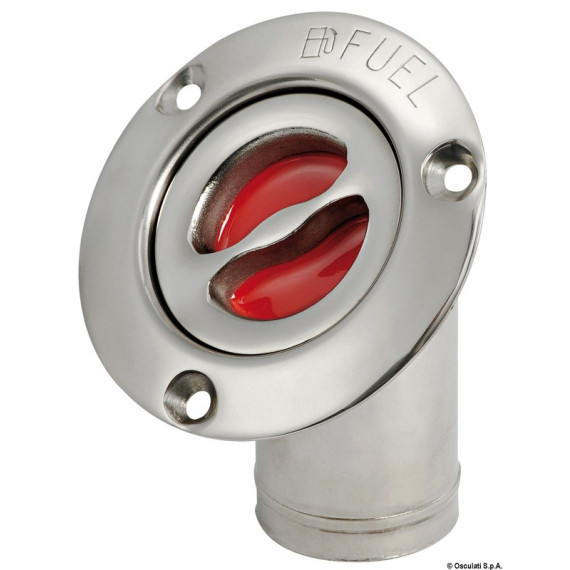 Osculati FUEL deck plug polished SS 45° angled 38 mm