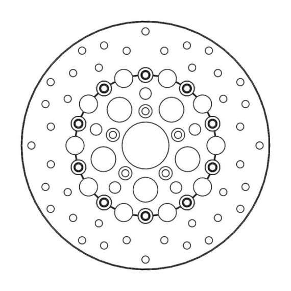 Moto-Master Harley Kingman Brakedisc kelluva Ø300 teräs keskiö (8,7mm holes)