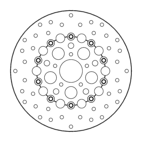 Moto-Master Harley Kingman Brakedisc kelluva Ø300 teräs keskiö (8,7mm holes, no 