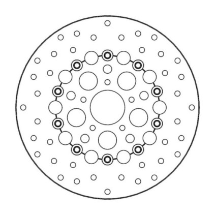 Moto-Master Harley Kingman Brakedisc kelluva Ø300 teräs keskiö (8,7mm holes, no 