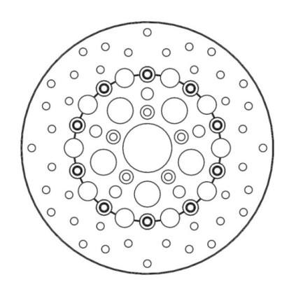 Moto-Master Harley Kingman Brakedisc kelluva alu keskiö black Ø292 (8.7mm holes)