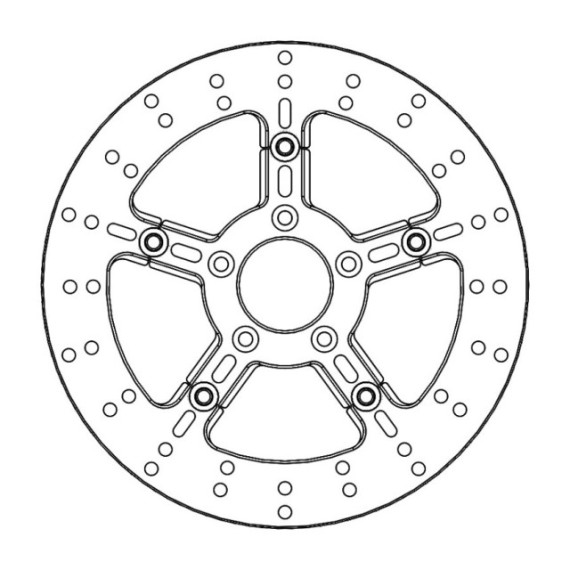 Moto-Master Harley Adrian Sport Brakedisc kelluva alu keskiö Ø300 (8.7mm holes)