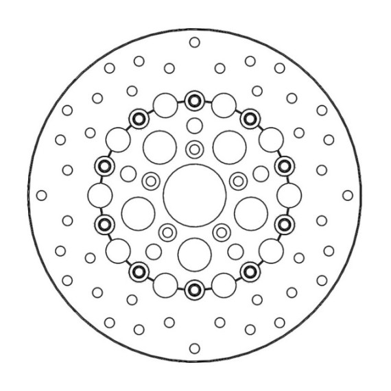 Moto-Master Harley Kingman Brakedisc kelluva alu keskiö black Ø300 (8.7mm holes)