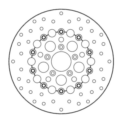 Moto-Master Harley Kingman Brakedisc kelluva alu keskiö black Ø300 (8.7mm holes)