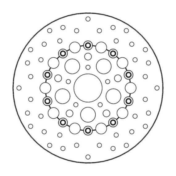 Moto-Master Harley Kingman Brakedisc kelluva Ø300 alu keskiö black (8,7mm holes,