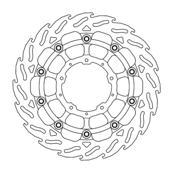 Moto-Master Racing Flame Brakedisc front left Honda: CB 1000 R ABS / CB 1000 R+ 