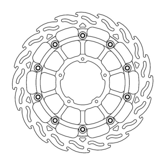 Moto-Master Racing Flame Brakedisc front right Honda: CBR1000RR-R Fireblade / Fi