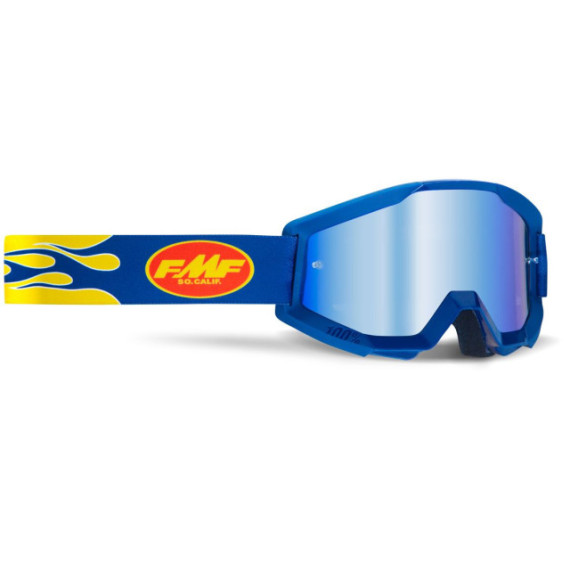 FMF POWERCORE Goggle Flame Navy - Mirror Blue Lens