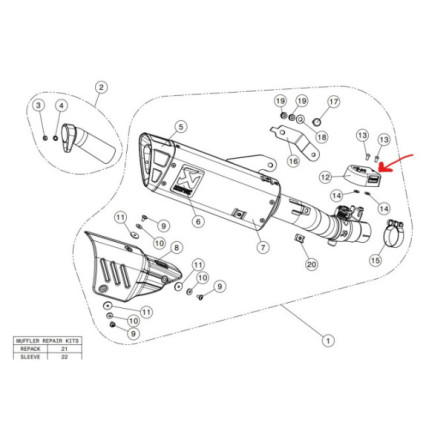 Akrapovic Exup valve cover CA YZF-R6 2017-2020