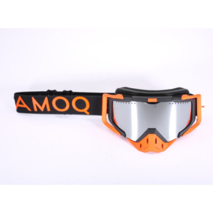 AMOQ Aster Snow Goggles Black-Orange Silver Mirror