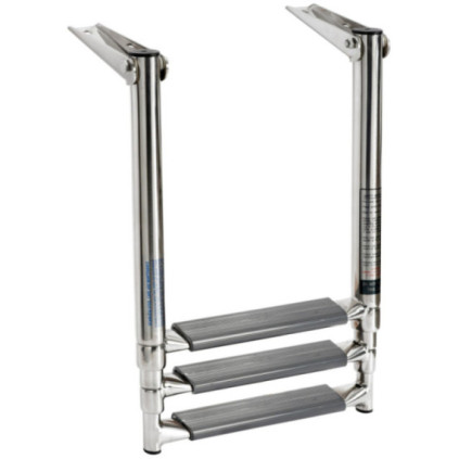 Osculati 3-step telescopic ladder oval tubes