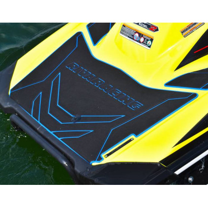 RIVA YAMAHA GP1800 2017+ REAR TRACTION MAT - BLACK WITH BLUE INLAY