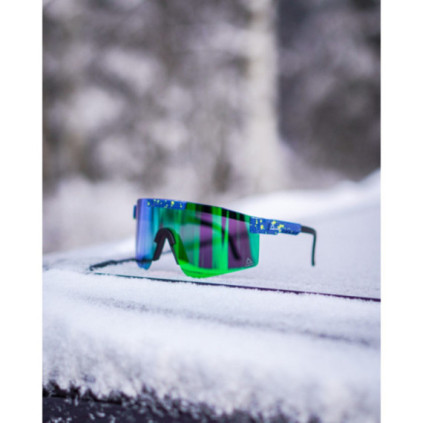 AMOQ Comet Sunglasses Blue Splash - Green Mirror